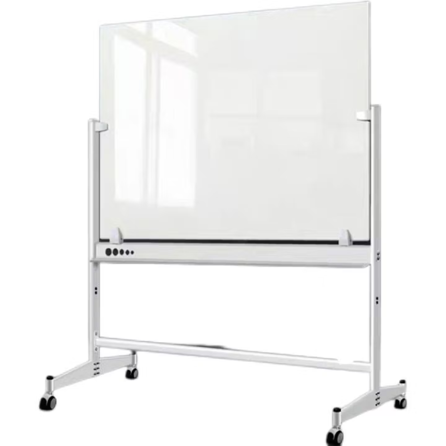 H型支架式钢化玻璃板超哑光磁性办公会议学校培训家用可移动 150*100 H型+架淡绿板