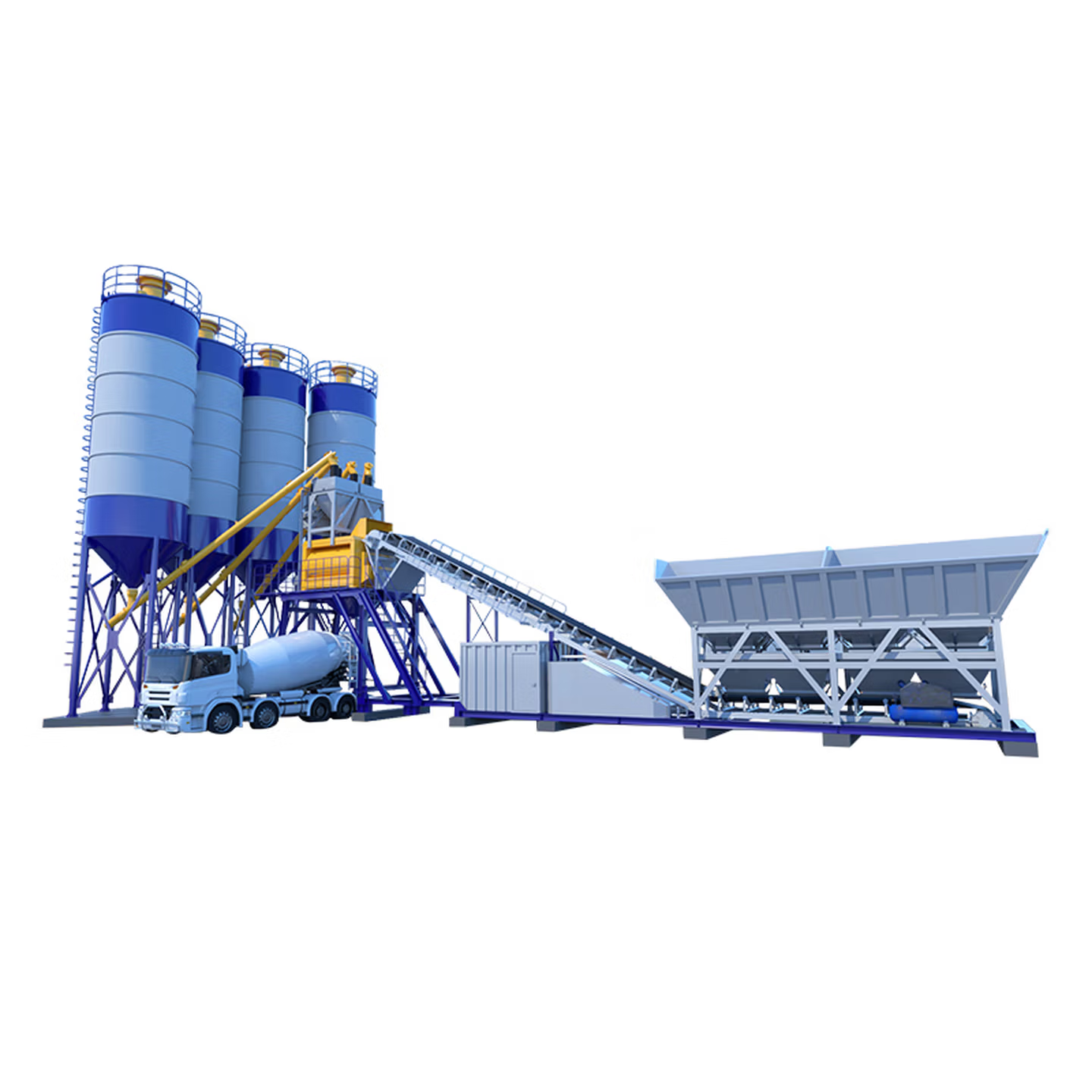 混凝土搅拌站HZS60 90大型建筑工程设备商砼免基础移动商混拌合站 HZS180搅拌站